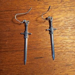 Handmade Fantasy Sword Earrings